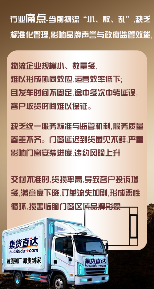 行业痛点-当前物流“小、散、乱”，缺乏标准化管理，影响品牌声誉与政府监管效能